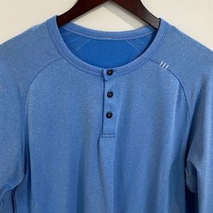 Lululemon Medium Light Blue Henley Long Sleeve